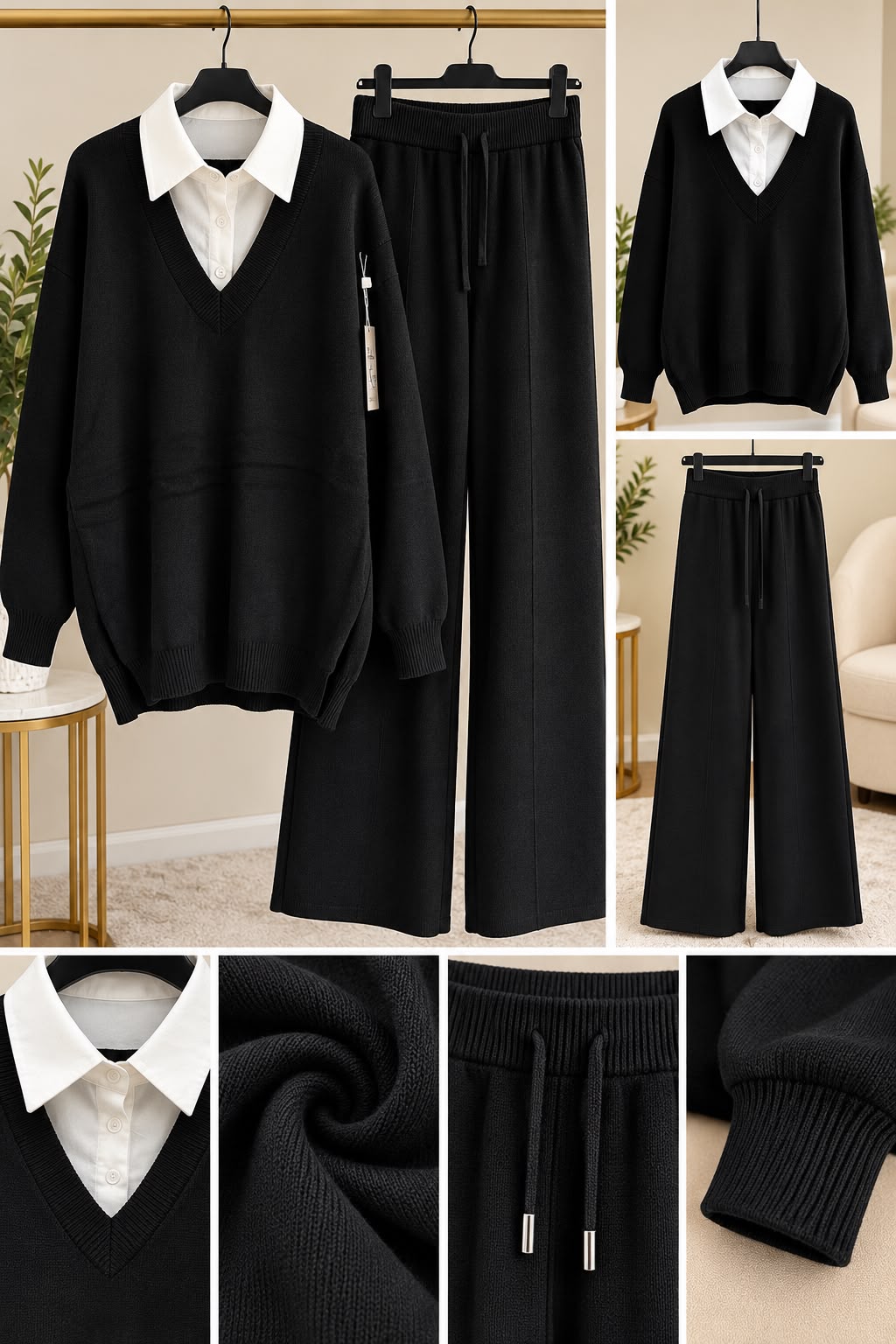 🖤 Conjunto de punto de dos piezas